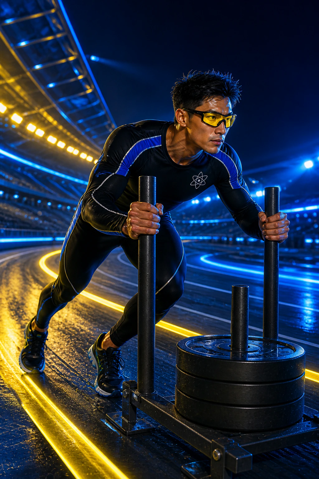 AtomicBod hero wearing the Solar Breakaway concept shades