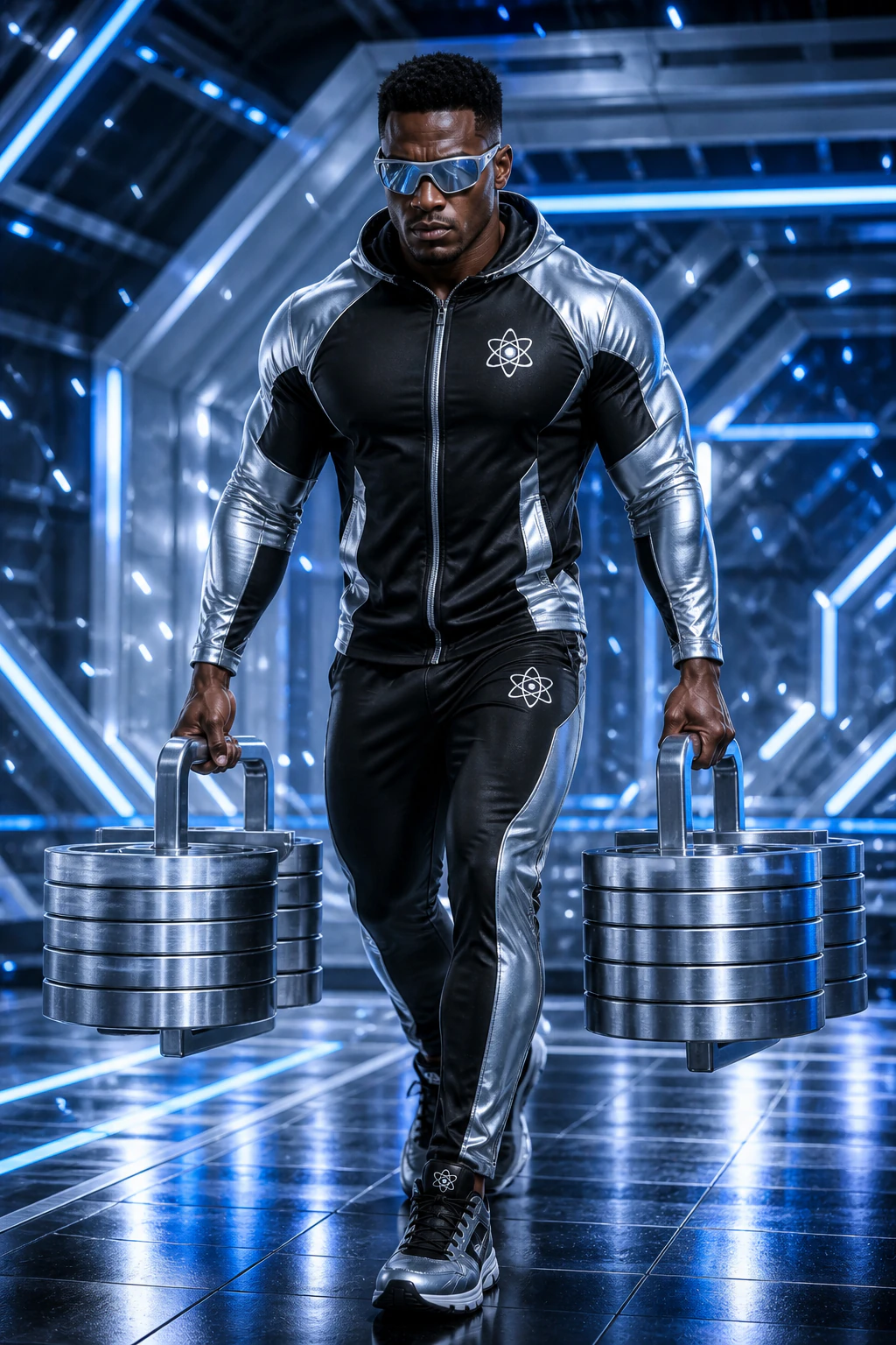 AtomicBod hero wearing the Titanium Rush concept shades