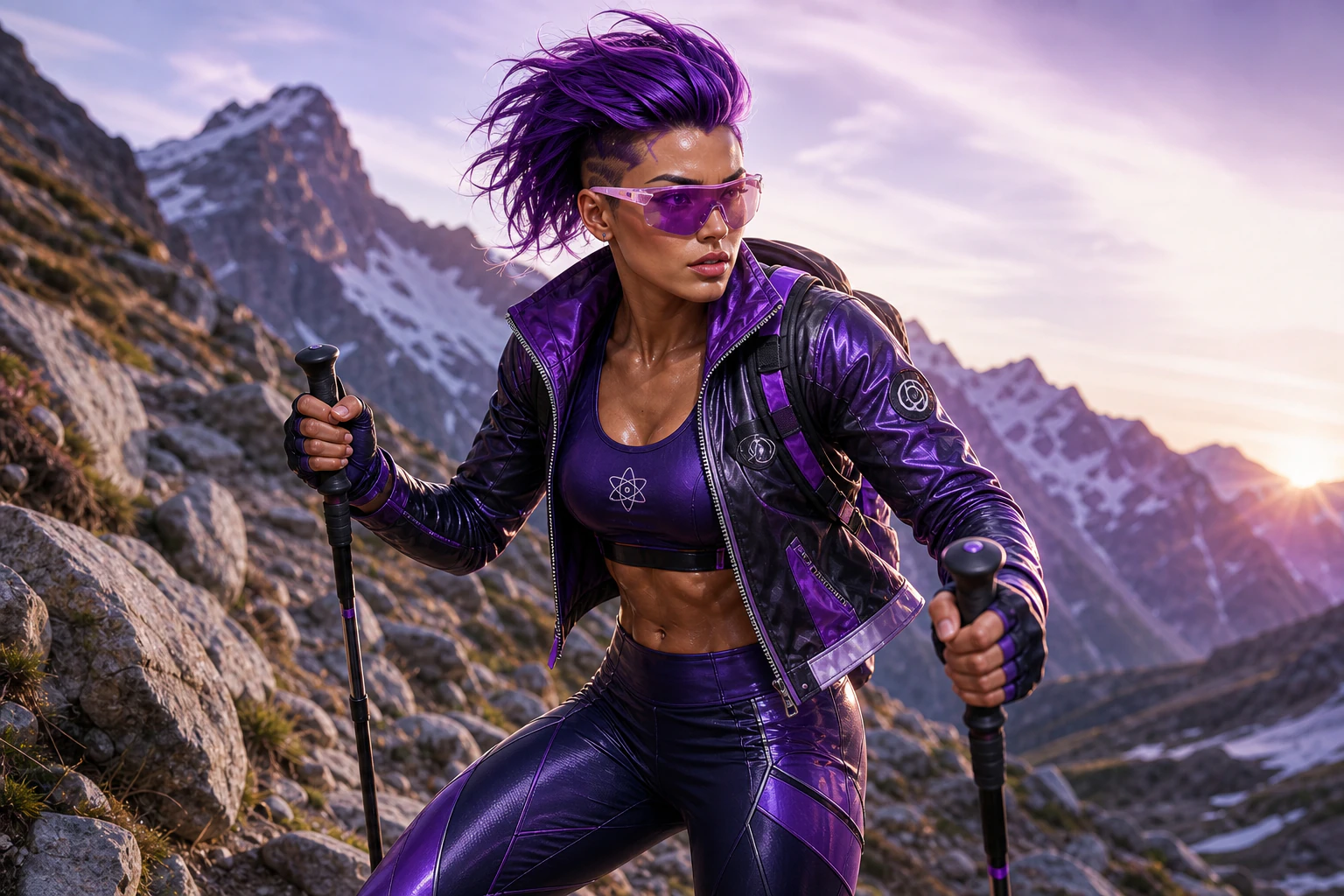 AtomicBod hero wearing the Ultraviolet Trek concept shades