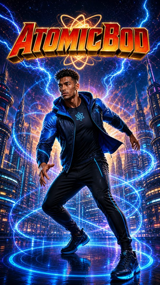 Electric Blue Hero AtomicBod screensaver preview