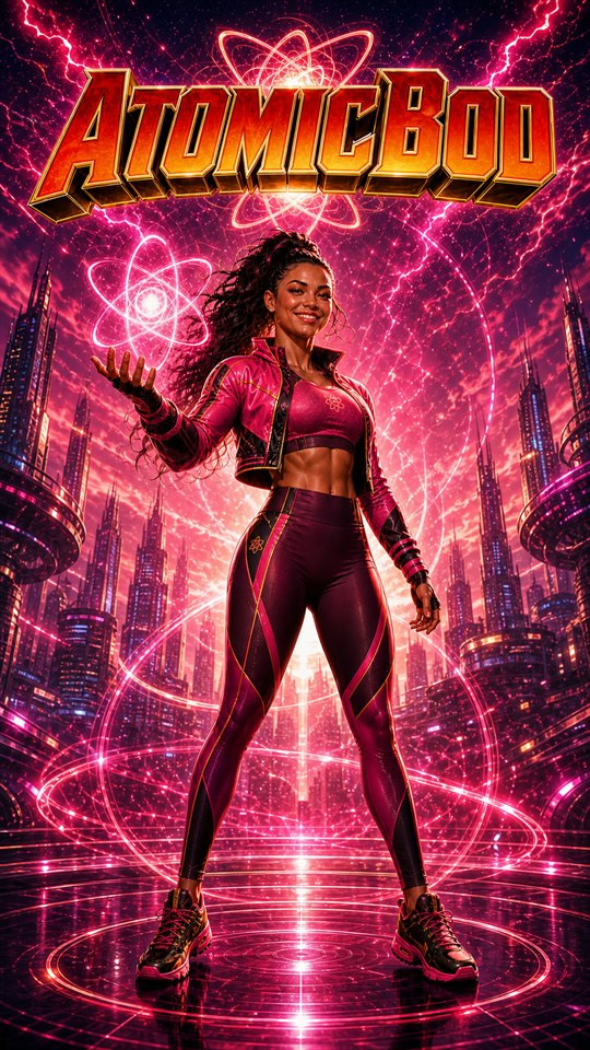 Pink Heroine AtomicBod screensaver preview